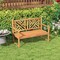Costway Patio Acacia Wood 2-Person Slatted Bench Outdoor Loveseat Chair Garden Natural